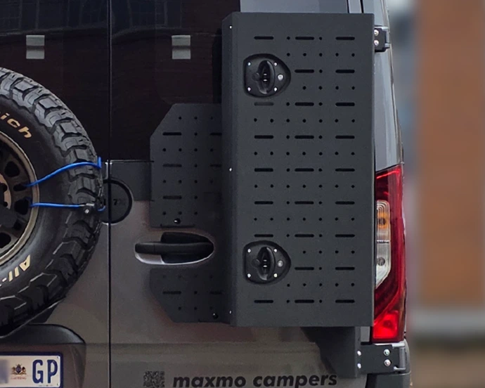X Box lockable utility storage & carrier bracket mounted on rear right door on Cheetah 6 & 7